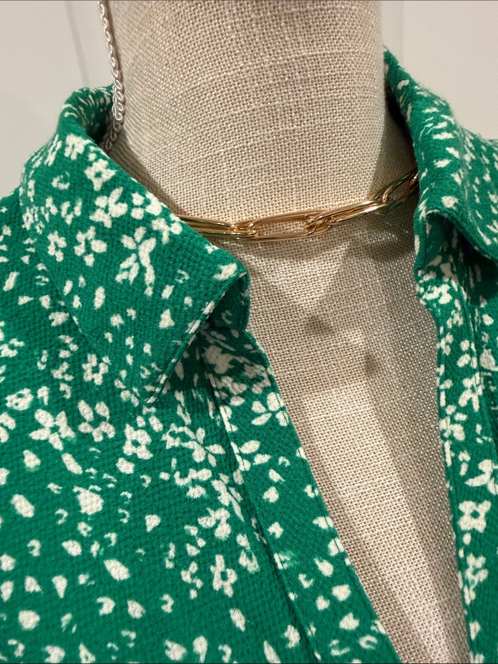 Dkny Green Speckled Ruched Button-Front Midi Dress - Picture 8 of 12